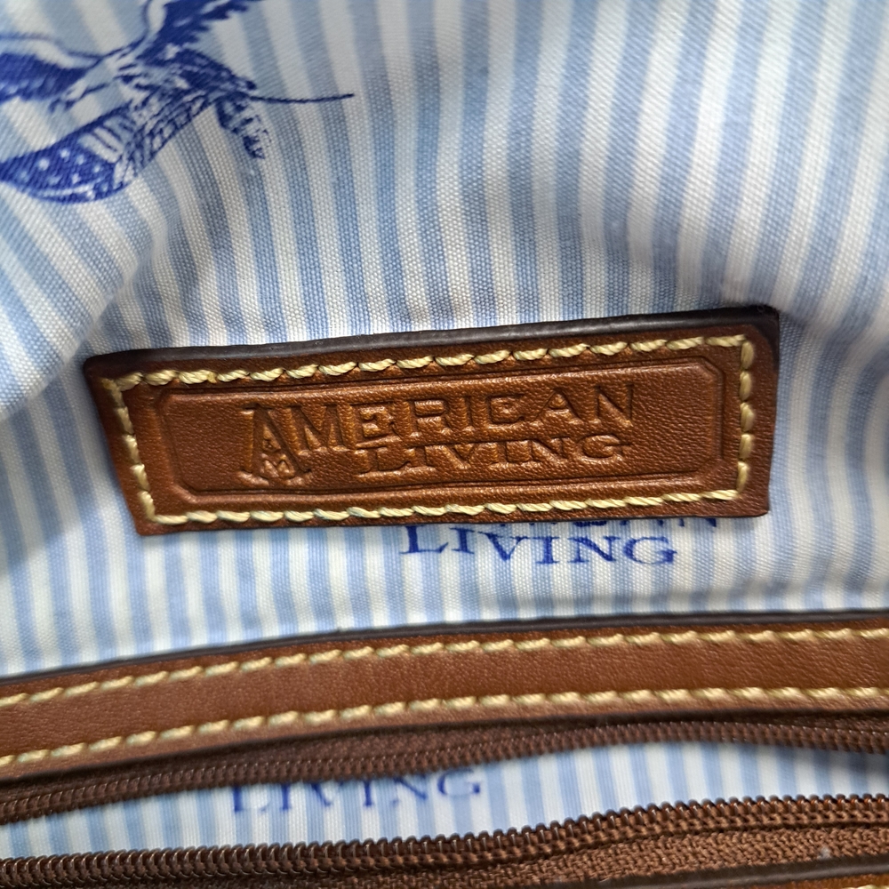 Vintage American Living Leather And Denim Purse - Picture 10 of 10